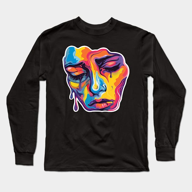 Abstract Sad Emotion Face Long Sleeve T-Shirt by Mary_Momerwids